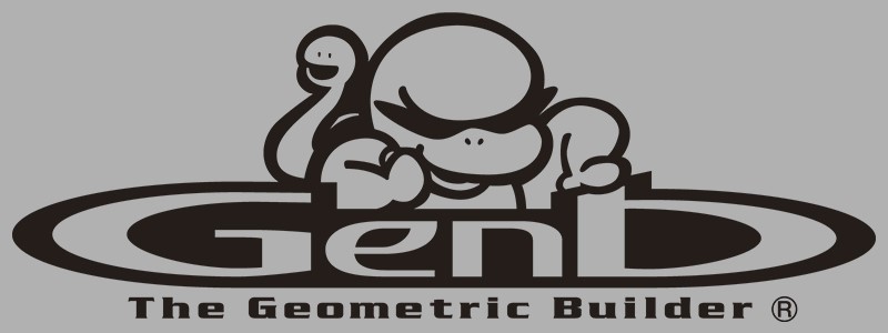 『Genb×玄ガメ&ハブ太』ステッカー ［230ミリ Black］ ST230GGK