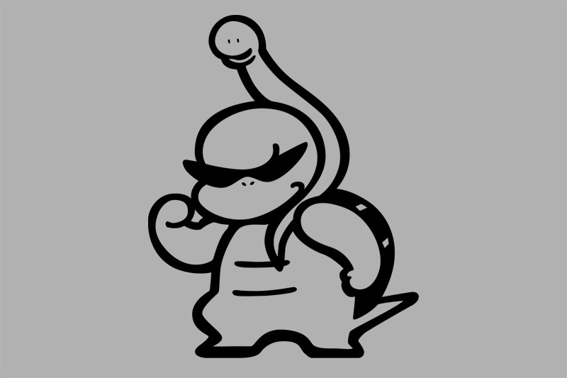 『玄ガメ&ハブ太』ステッカー ［105ミリ Black］ ST105GGK